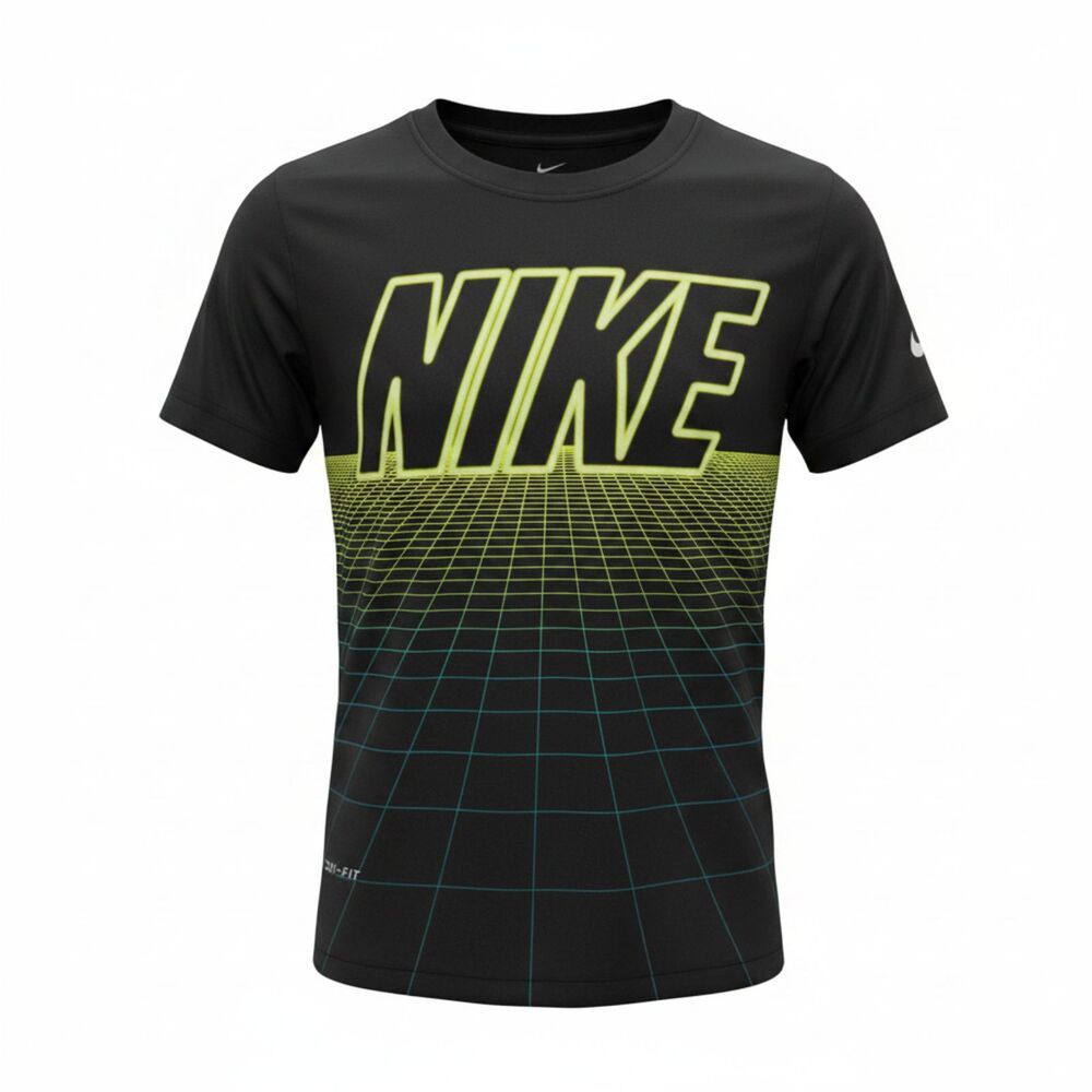 Nike Dri-FIT Boys Size 7 Black Graphic Athletic T-Shirt Athletic Cut